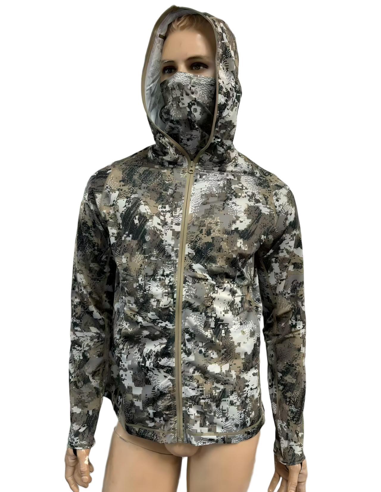 Desert Camouflage Wind & Sand Resistant Hoodie With Face Shield