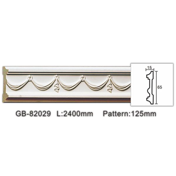 GB-82029 Eco-Friendly Urethane Polymer Carved Mould-Proof Residential Chair Rail Mouldings For Home Decor