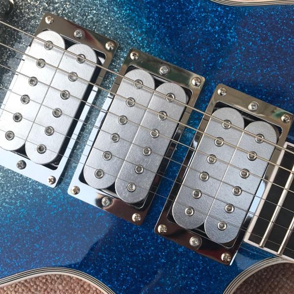 New high quality big silver powder silver hardware 3 pickup trucks and 6 strings electric guitar