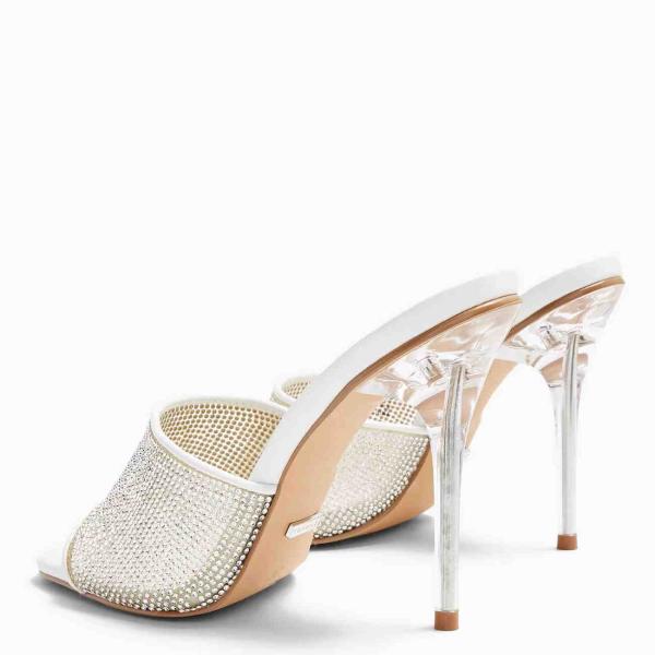 Nappa PU Crystal Women High Heeled Shoes Ankle Strap Stiletto Heels