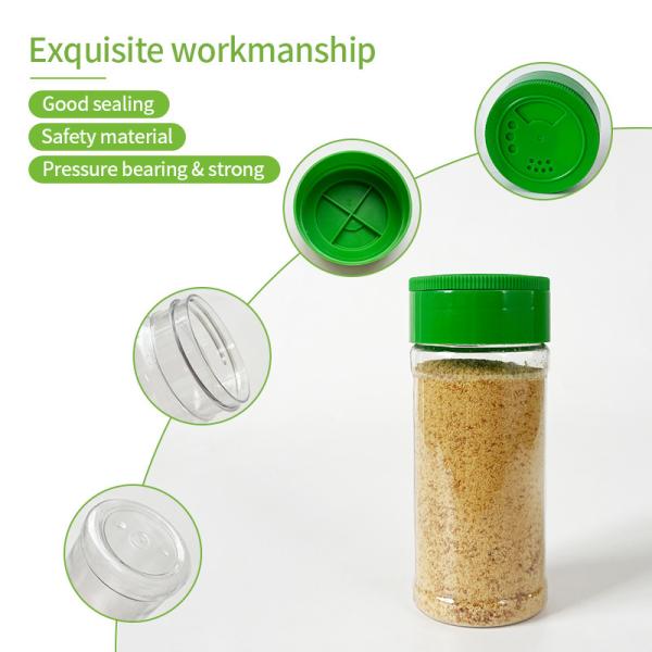 Прозрачная PET пластиковая кухонная порошок специи приправы шейкер контейнер банка