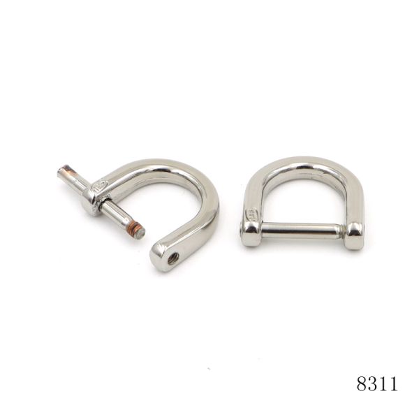 15mm metal D ring with screw custom engraving logo removable bag D ring accessories