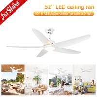 Ventilador de teto branco com lâmina de plástico de luz 5