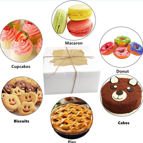 Kraft Paper Square Cake Box with Hollow Window