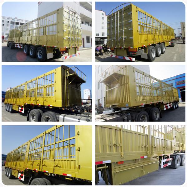 One Piece 1m *0.5m*0.5m Tool Box 3 Axle Fence Cargo Semi Trailer for Africa