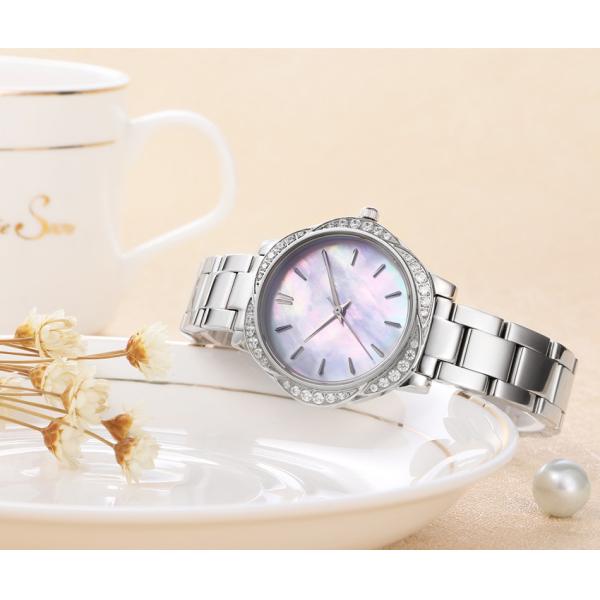 Womens Fashion Diamond Watch Mother Of Pearl Face Style