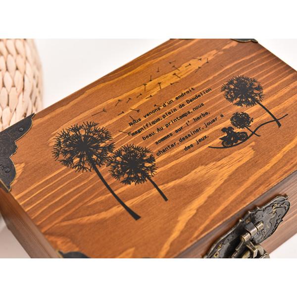 Varnishing Handling Vintage Style Customized Small Wooden Wedding Photo Box with Lock
