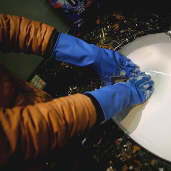 Перчатки латекса теплых перчаток Flocklined кухни резиновых удобные для Bathroom