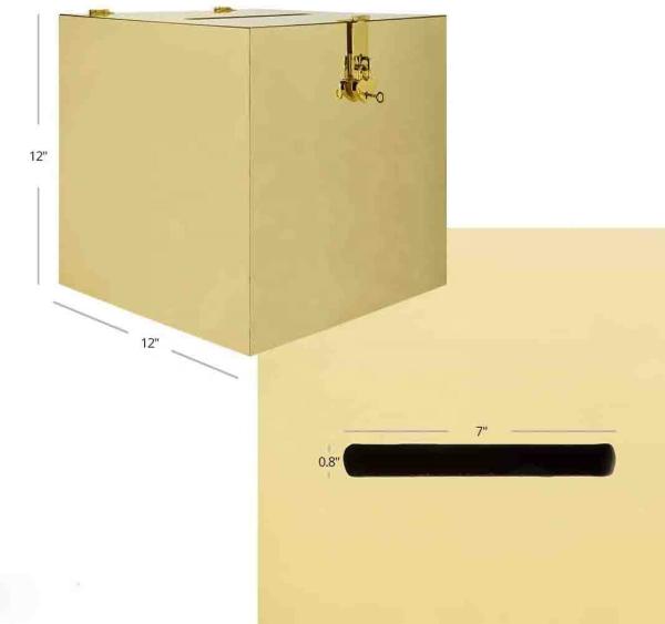 Golden Acrylic Box Mirror Ballot Perspex Wedding Card Clear Plastic Donation Box