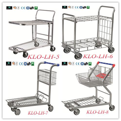28 Liter Storage Supermarket Metal Shopping Basket With Two Red Plastic Handle