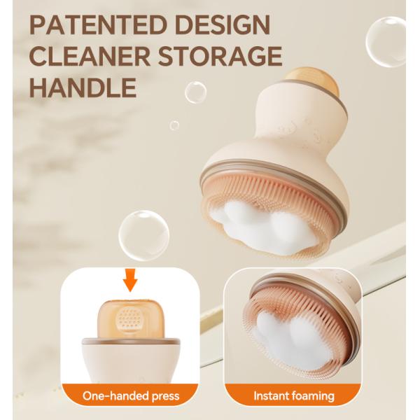 Жидкое хранение гладкая пенка и детская ванна шампунь щетка комбинация Продукт пищевой класс Силикон мягкое очищение массаж