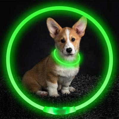 O múltiplo colore o fulgor impermeável do comprimento escuro da polegada 70cm da coleira de cão 27,5
