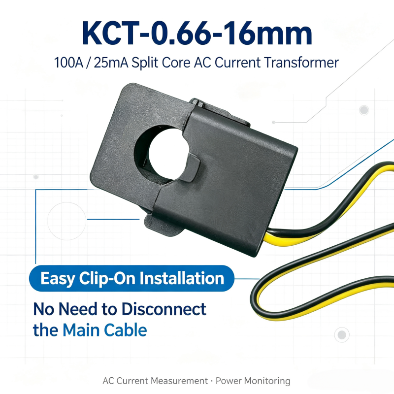 KCT-0.66-16mm 100A/25m Open Close Current Transformer Clip Structural Lightweight