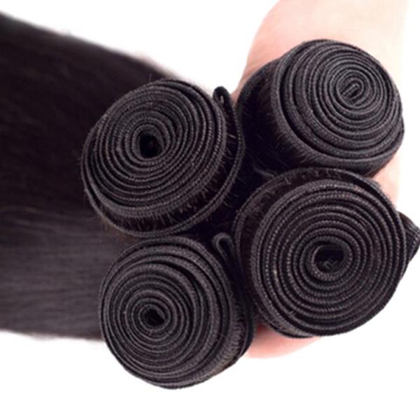 Double Machine Weft Virgin Human Hair Bundles Long Straight Hair Extensions For Thin Hair