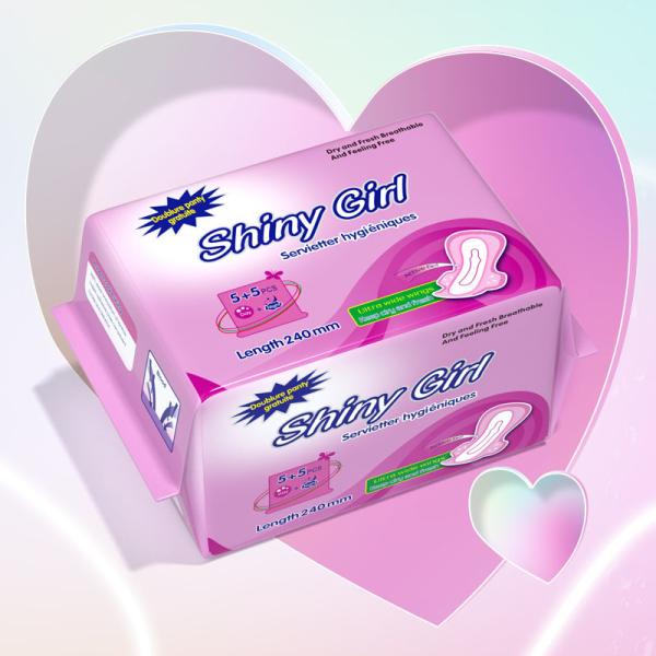 ISO9001 Soft Cotton Disposable Sanitary Napkin Pads 240mm For Night Use