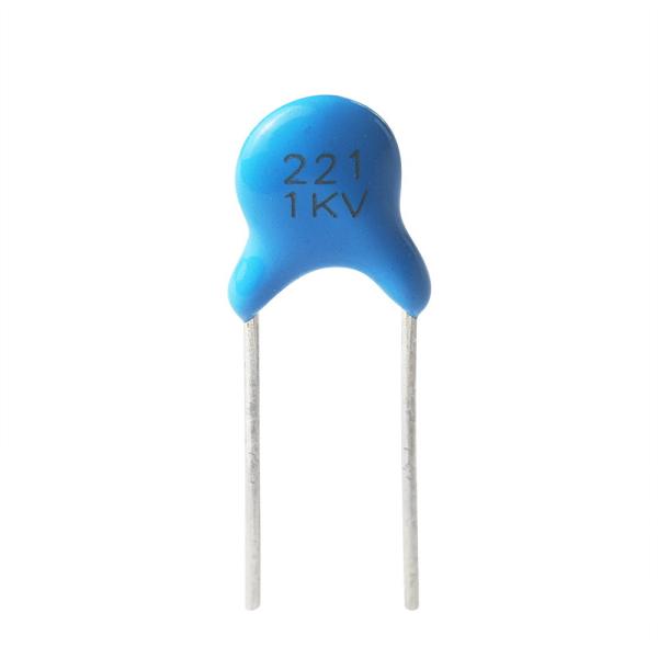 Blue High Frequency Ceramic Disc Capacitor 220pF 1000V Y5V P5mm For Transformer
