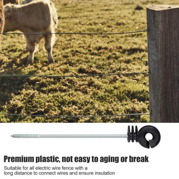 Винт пластиковых электрических изоляторов кольца загородки международный для деревянного столба