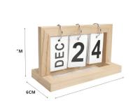 Bureau maison Calendrier en bois Décoration de bureau perpétuel Calendrier à défilement