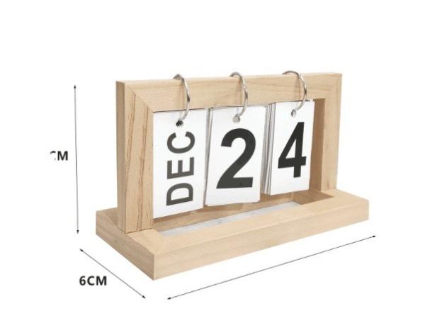 Office Home Wooden Calendar Stand Perpetual Desktop Decoration Flip Calendar Stand