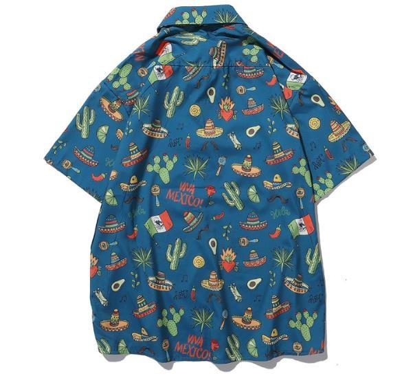 Custom Clothing Manufacturers Men'S Standard - Fit Short - Sleeve Printed 100% Polyester Shirt