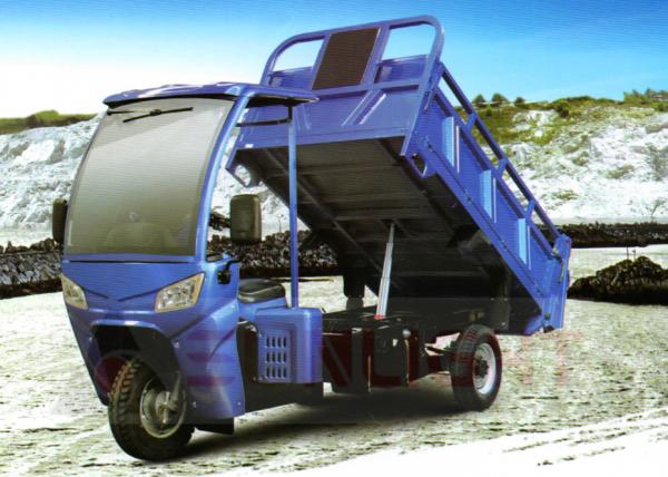200cc New 3 Wheel Tricycle Dump Truck With Cabin Shed Gasoline Self Unloading Hydraulic Lift