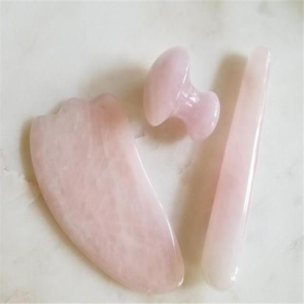 Rosa Rose Quartz Mushroom Gua Sha Jade Stone Gua Sha do pescoço