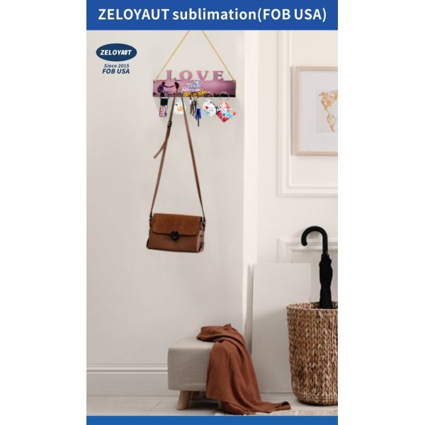 ZELOYAUT Wholesale Sublimation Blanks New Convenient Key Holder With Words for House Decor Novelty Hooks Personalized DIY Gift