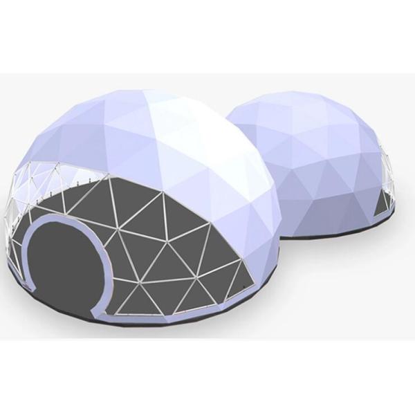 Прозрачный роскошный стальной кемпинг 5M Геодезический купольный шатер Наружный купольный шатер Купольный праздничный шатер