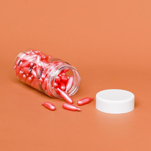 Bouteille en plastique cylindrique claire avec le chapeau blanc 210ml 120ml