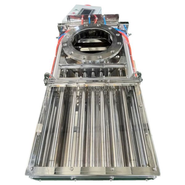 Séparateur magnétique à grille en acier inoxydable personnalisé avec jointure 12.000 Gauss séparateur magnétique pneumatique en poudre équipé de puissantes tiges magnétiques pour batterie au lithium fabricants, usines