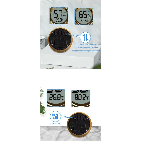 DTH-174 Mini Digital Cigar Thermometer Hygrometer Indoor Room Home Temperature Humidity Gauge Monitor Temperature Sensor