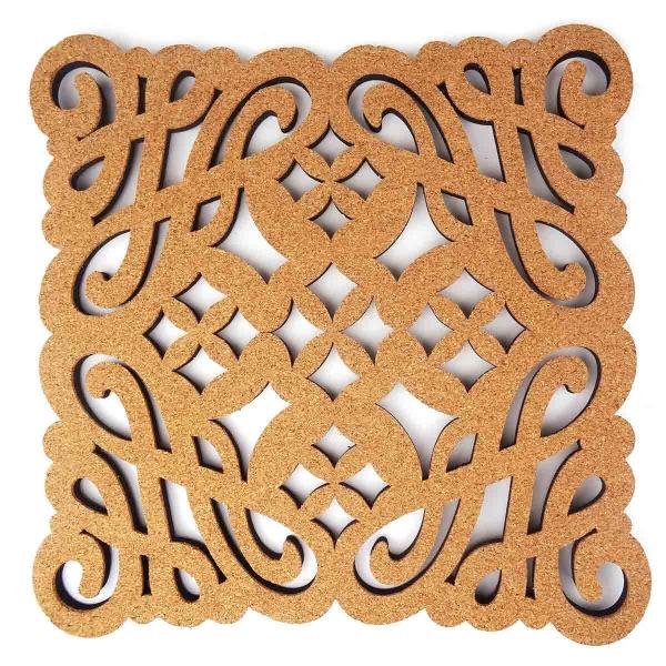 12 X12” Cork Wall Tiles Hollow Carved decorativo Deisgn elegante FDA PROP65