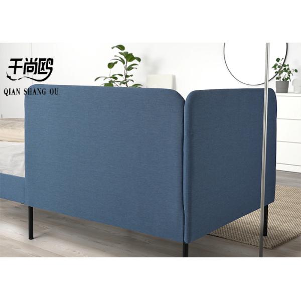 Unique Style Fabric Upholstered Beds / Soft Sofa Bed With Corner Baffle Design