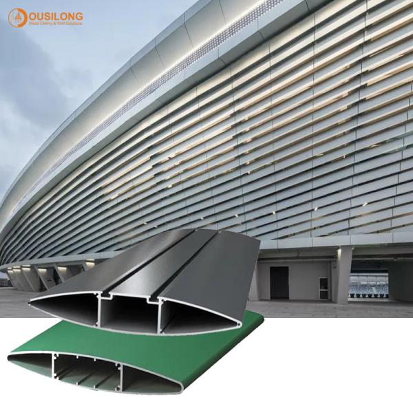 O perfil de alumínio de construção da fachada cega o sistema de alumínio exterior decorativo da máscara de Sun do revestimento de PVDF para a parede