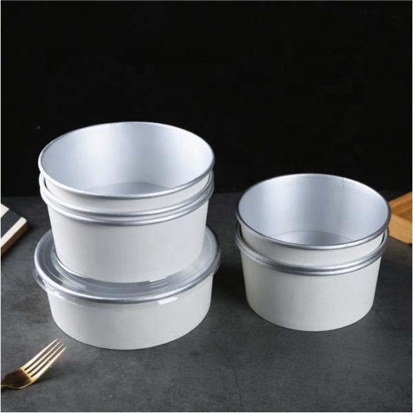 Silver Aluminum Foil Paper Bowl PE PLA Plastic Free Coated Round Shape Bowl