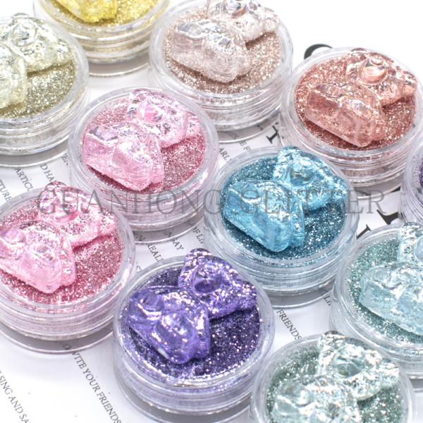 ODM Hexagon Loose Cosmetic Glitter Pigment For Nail Polish Pink Blue Purple Yellow