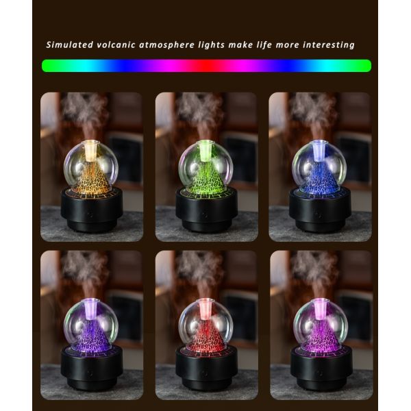 Home Office Volcano Aromatherapy Diffuser Tabletop With 7 Color LED Light