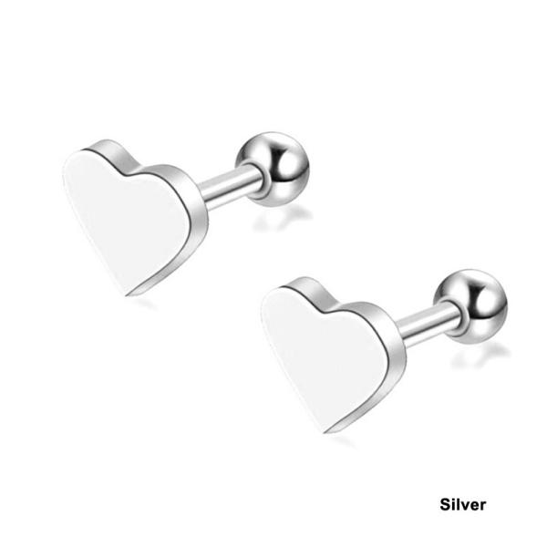 Sweet heart shape stud earrings rose gold plated earrings body piercing jewelry