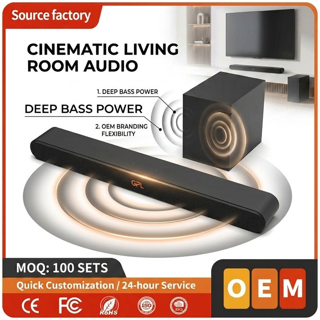 TV Soundbar Speaker ASW540-2.1 60W DSP Subwoofer Bluetooth 5.0 Home Theater Deep Bass