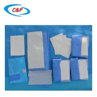 Drapeau chirurgical jetable Stérile C-section Package SMS bleu Tissu non tissé