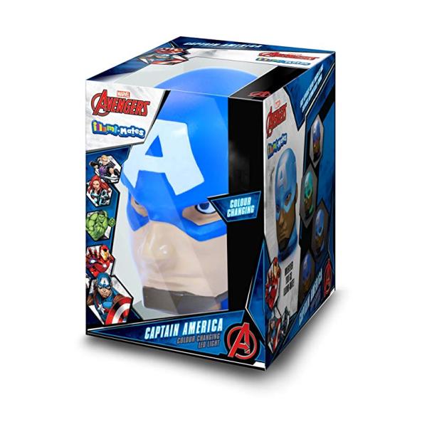 3D Marvel Captain America Night Light / Blue Battery Captain America Led Light
