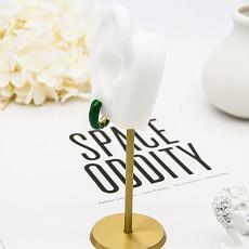 Grande cola Epoxy 1 x 6mm do verde do ouro dos brincos da joia da forma da aro para mulheres dos homens