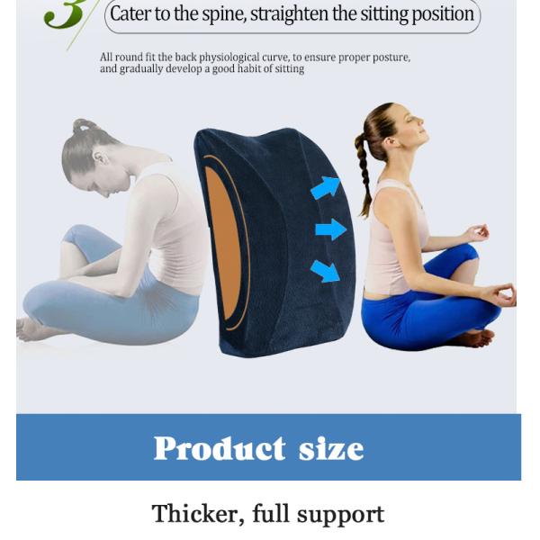 Comfortable Office Chair Memory Foam Lumbar Back Support Cushion for Lower Back Pain