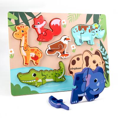 Wholesale Three-dimensional Buckle Scene Puzzle Oem Odm Kids Early Learning Enlightenment Dinosaur Cognition Scratching Board