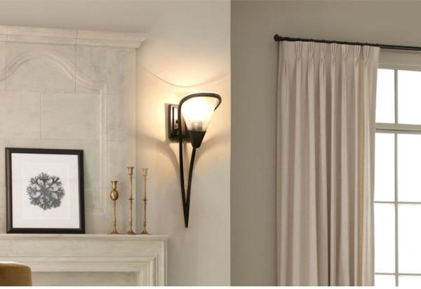 American style living room Glass Lampshade Black background wall lamp (WH-VR-27)