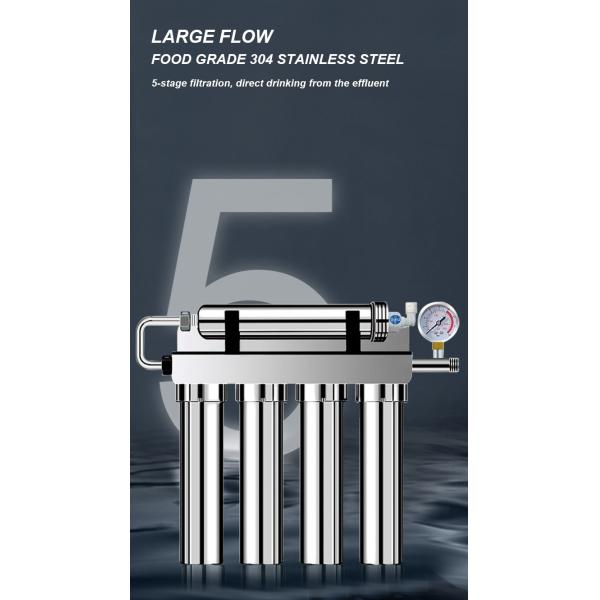 Durable Latest Household 5 Stages Stainless Steel Tankless Water Filtration System Purifier