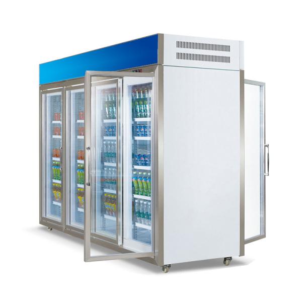 Convenience Store Front And Rear Open Type Beverage Display Refrigerator Glass Door Cold Drink Refrigerator And Freezer