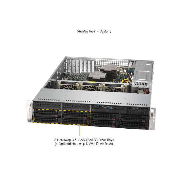 Supermicro Hyper SuperServer SYS-622B-TRT 2U Rackmount Server with Intel® Xeon® 6700/6500 Series Processors 16 DIMM Slots and 2 PCIe 5.0 x8 LP Slots