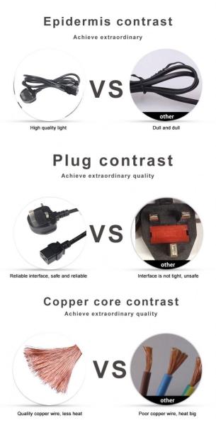 16A BS1363 to C19 Power Cord 1.8m for Computers and UPS