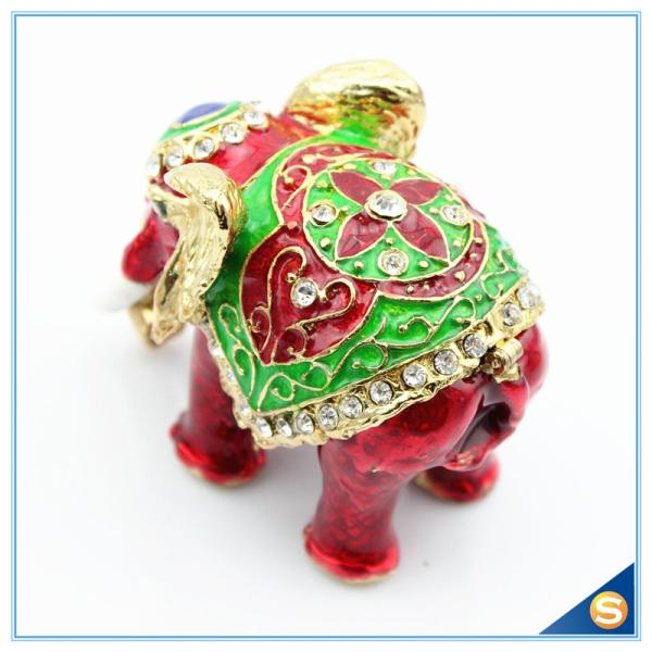 Thai Style Elephant Enamel Ornaments Jewelry Box Home Furnishing Lucky Elephant Trinket Box